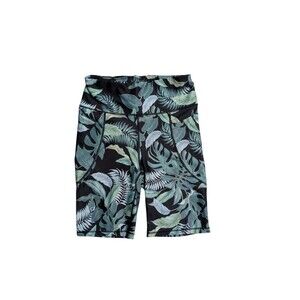 Bebe Sport Palms Pattern Black Biker Shorts Size M